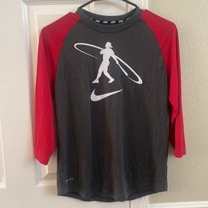 Nike kids dry fit baseball shirt size L